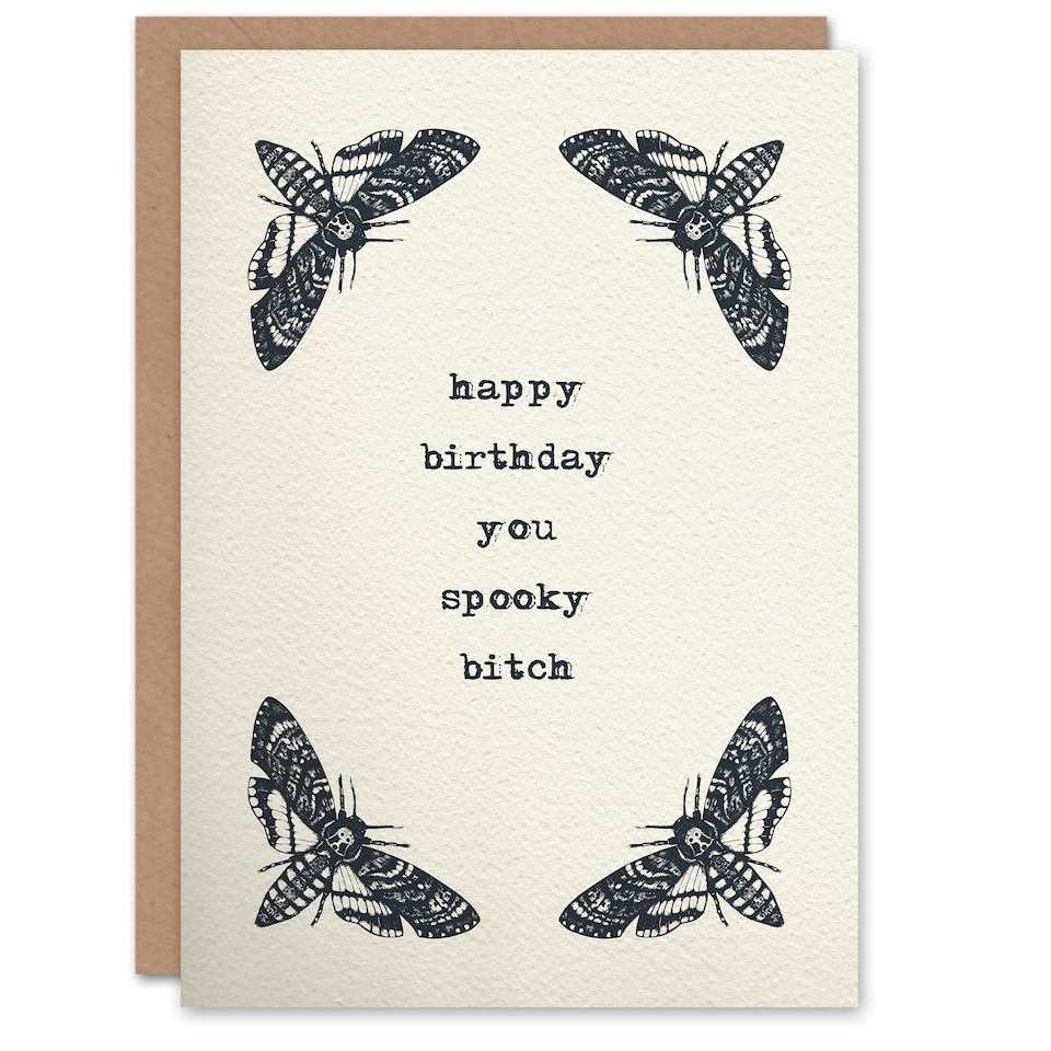 image 1 of Deaths Heads Hawkmoth Moth Vintage Style Drawing Birthday Card