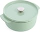 image 1 of KitchenAid Cast Iron Casserole Dish, Non-Stick 26cm, 5.2L Cooking Pot with Lid, Pistachio