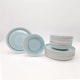 image 4 of Reactive Blue Glaze Dinner Set Plates Bowls 18pc Set