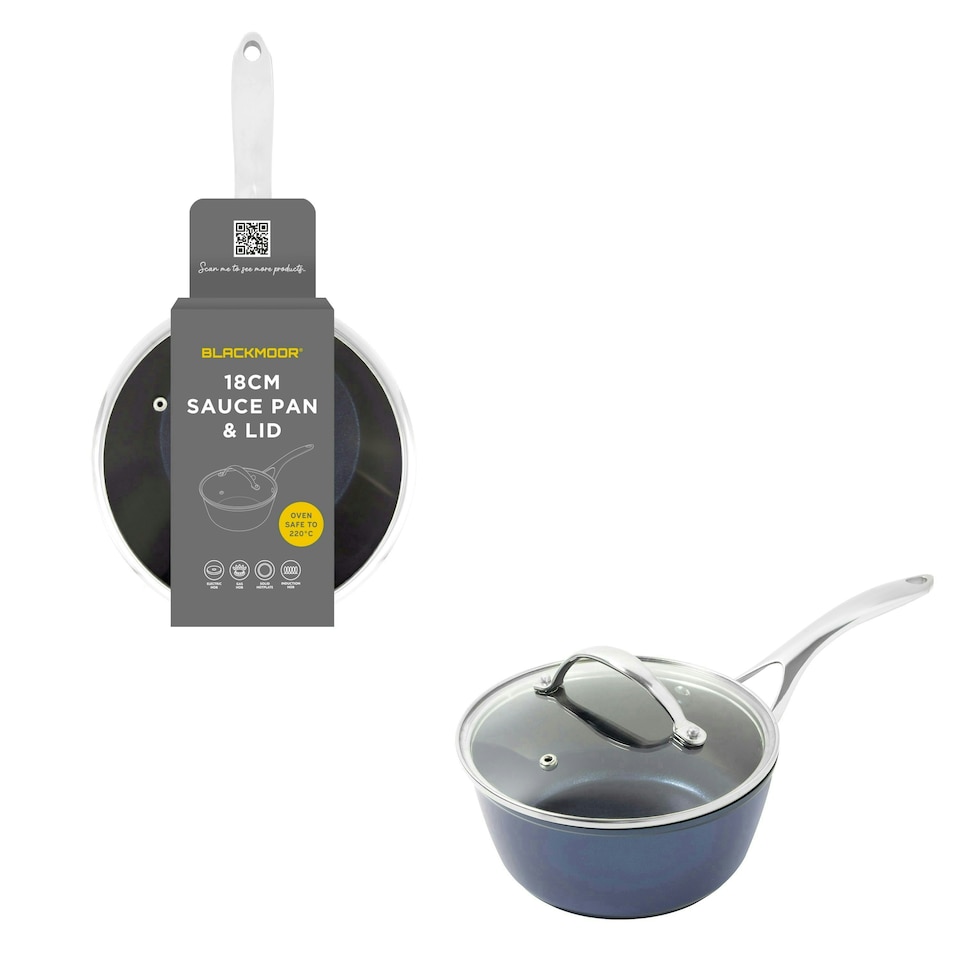 image 1 of Blackmoor 67459 Blue Pro 18cm Saucepan with Lid