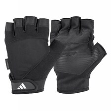 Adidas Performance Half-Finger Aeroready Weightlifting Gloves, Ergonomic Palm, Adjustable Closure | Black | Black | L