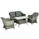 image 1 of Outsunny 4 PCS Rattan Garden Furniture, Padded Cushions Conversation Sofa Set