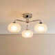 image 1 of ValueLights Amaia Chrome IP44 Rated 3 Way Frosted Ribbed Glass Ceiling Light with LED Bulbs