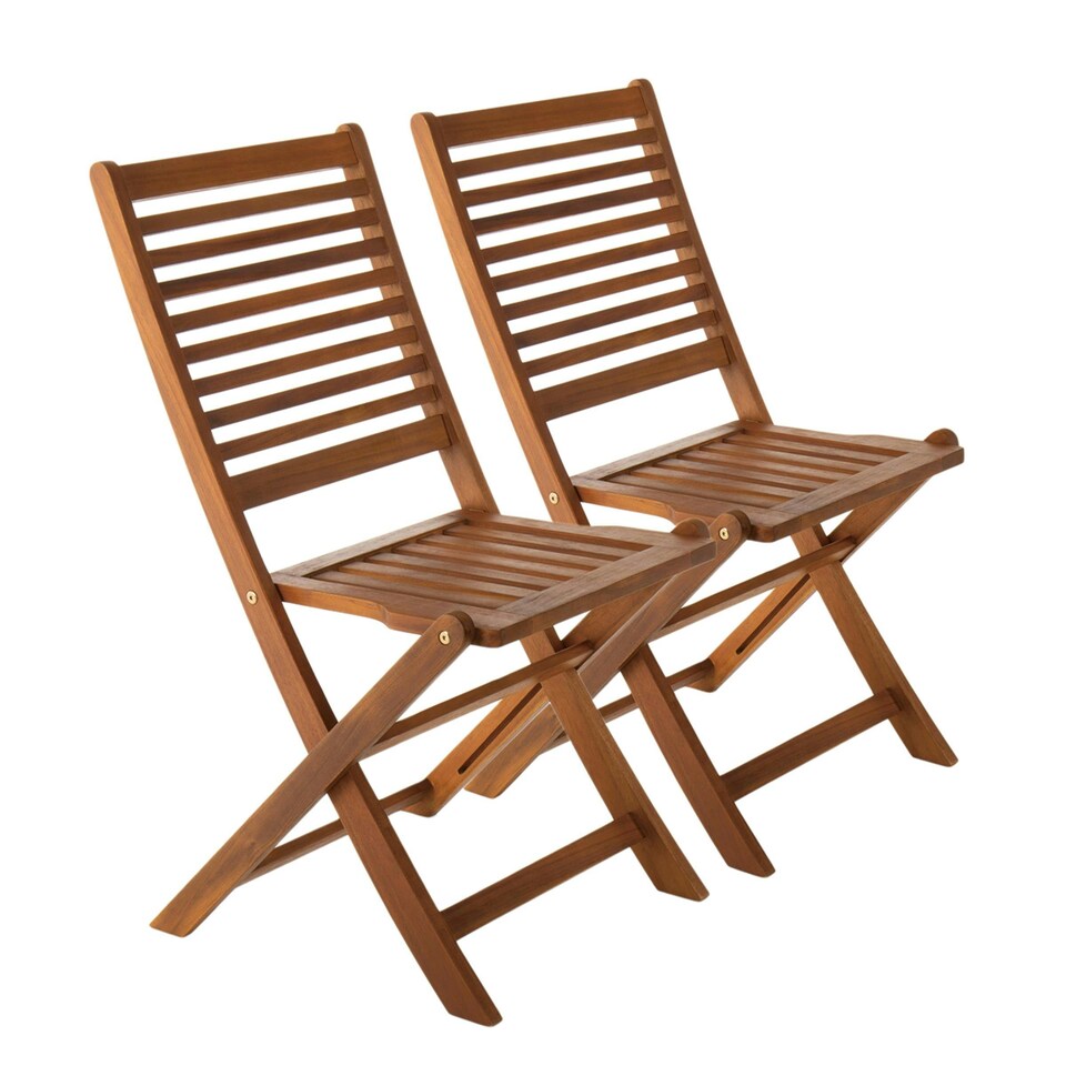 image 1 of Charles Bentley FSC Acacia Wooden Furniture Patio Oval Table & 6 Chairs (7 Pc)