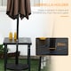 image 3 of Outsunny Garden Side Table Coffee Table with Umbrella Hole for Patio Balcony