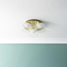 ValueLights Alissa Brushed Gold IP44 3 Way Clear Glass Integrated LED Ceiling Light