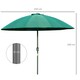 image 7 of Outsunny 2.5m Round Curved Adjustable Parasol Sun Umbrella Metal Pole Green
