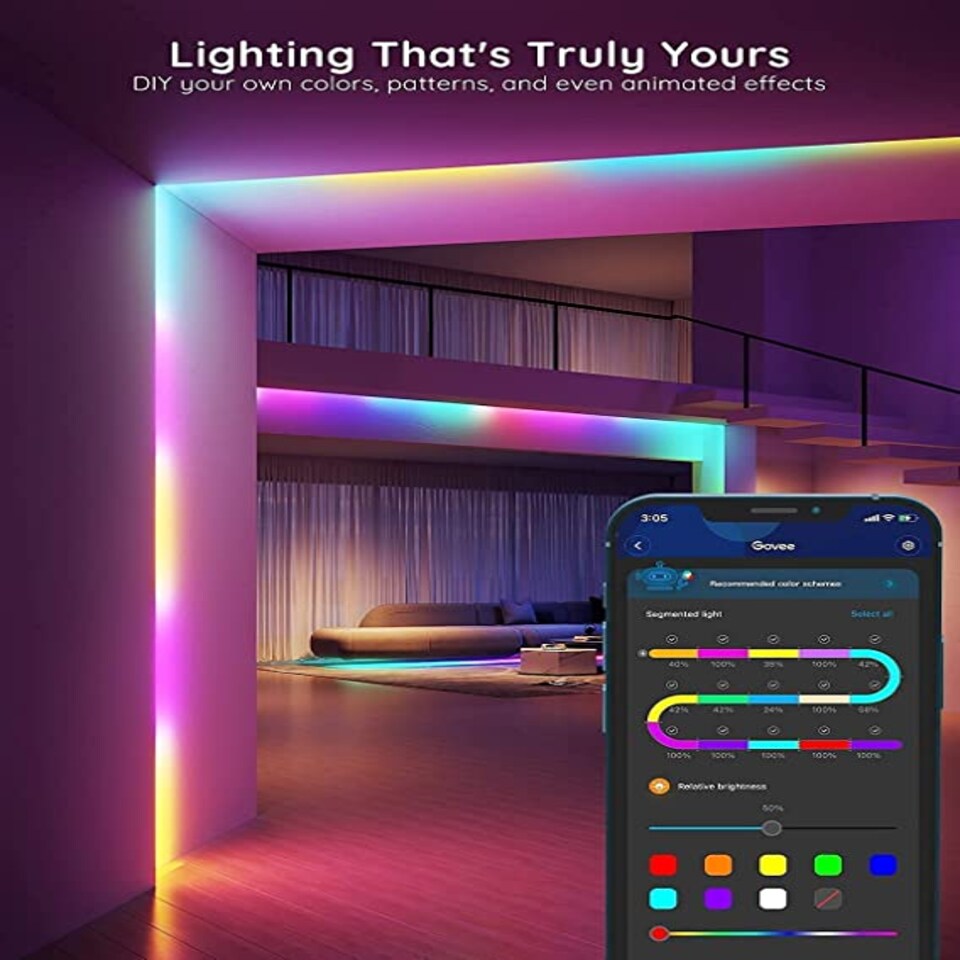 image 1 of Govee Basic Wi-Fi + Bluetooth LED Strip Lights (10 Meter)