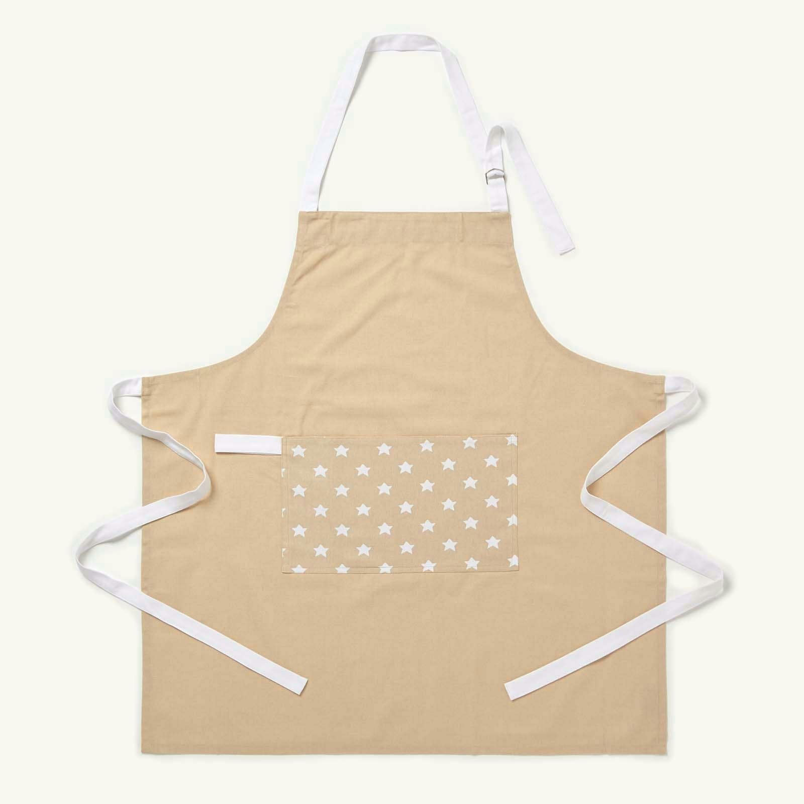 Homescapes Beige Stars Cotton Apron