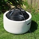 image 2 of Gr8 Garden Cream 18 Inch Round MgO Fire Pit Barbecue Grill BBQ Bowl Camping Heater Burner
