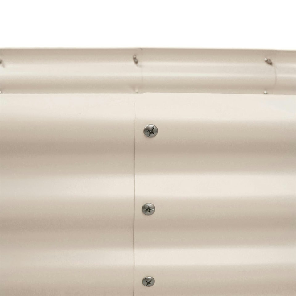 image 1 of Harbour Housewares Rounded Galvanised Steel Raised Garden Bed - 180cm x 90cm - Ivory