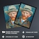 image 2 of Self Portrait With Hat Van Gogh Vintage Framed Wall Art Print 12X16"
