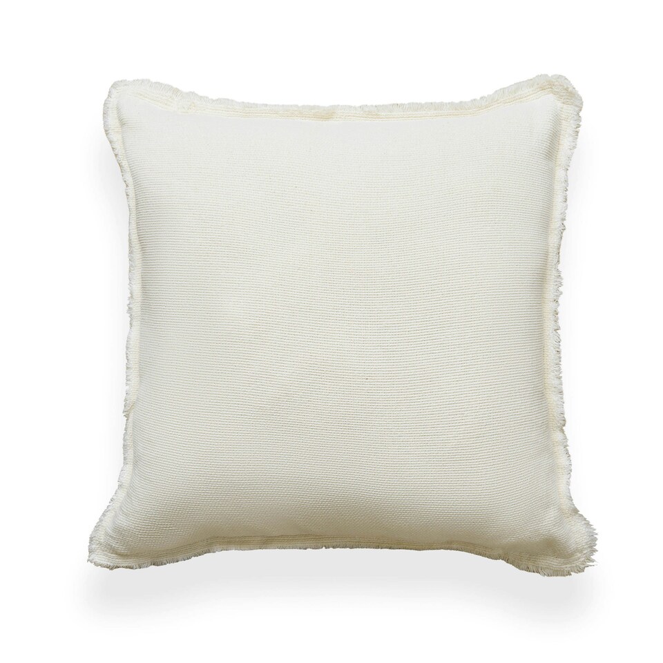 image 1 of BHS Cotton Cushion with Frayed Edge, Cream