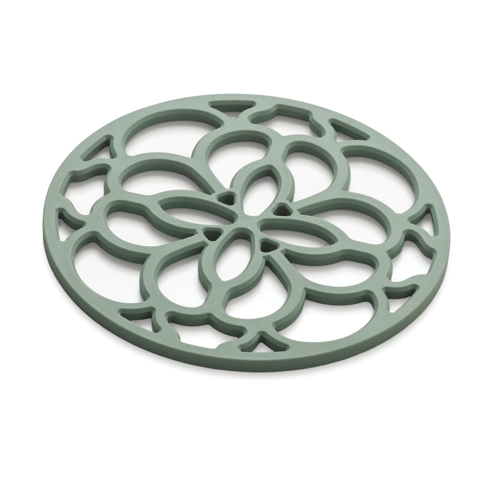 image 1 of Zeal Mini Silicone Heritage Circular Trivet, 13cm, Dark Sage