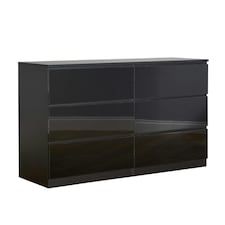 Chest Of Drawers Spacious Bedroom Furniture Storage Unit Modern Organiser Black | 6 Drawers