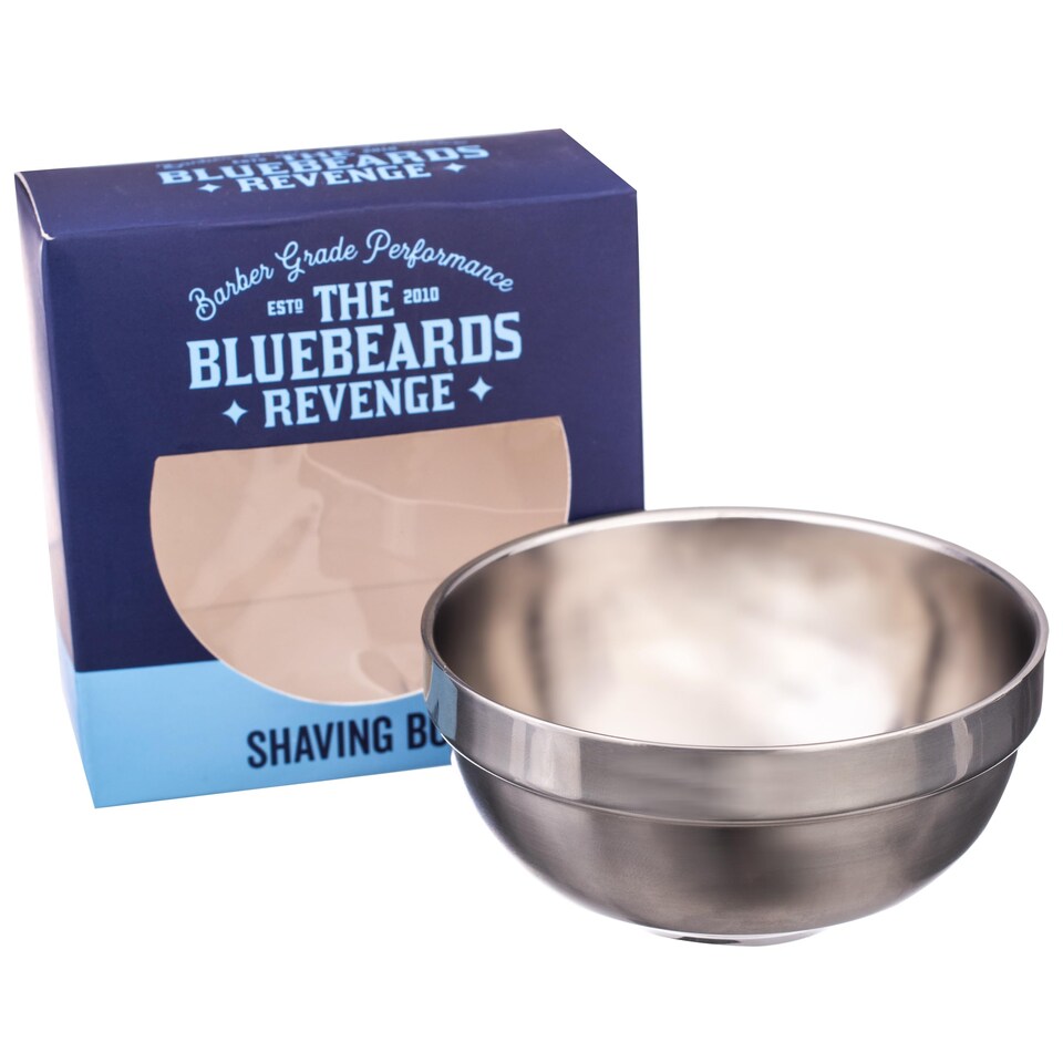 image 1 of The Bluebeards Revenge, Traditional Stainless Steel Lathering Shaving Bowl for Shaving Creams and Soaps