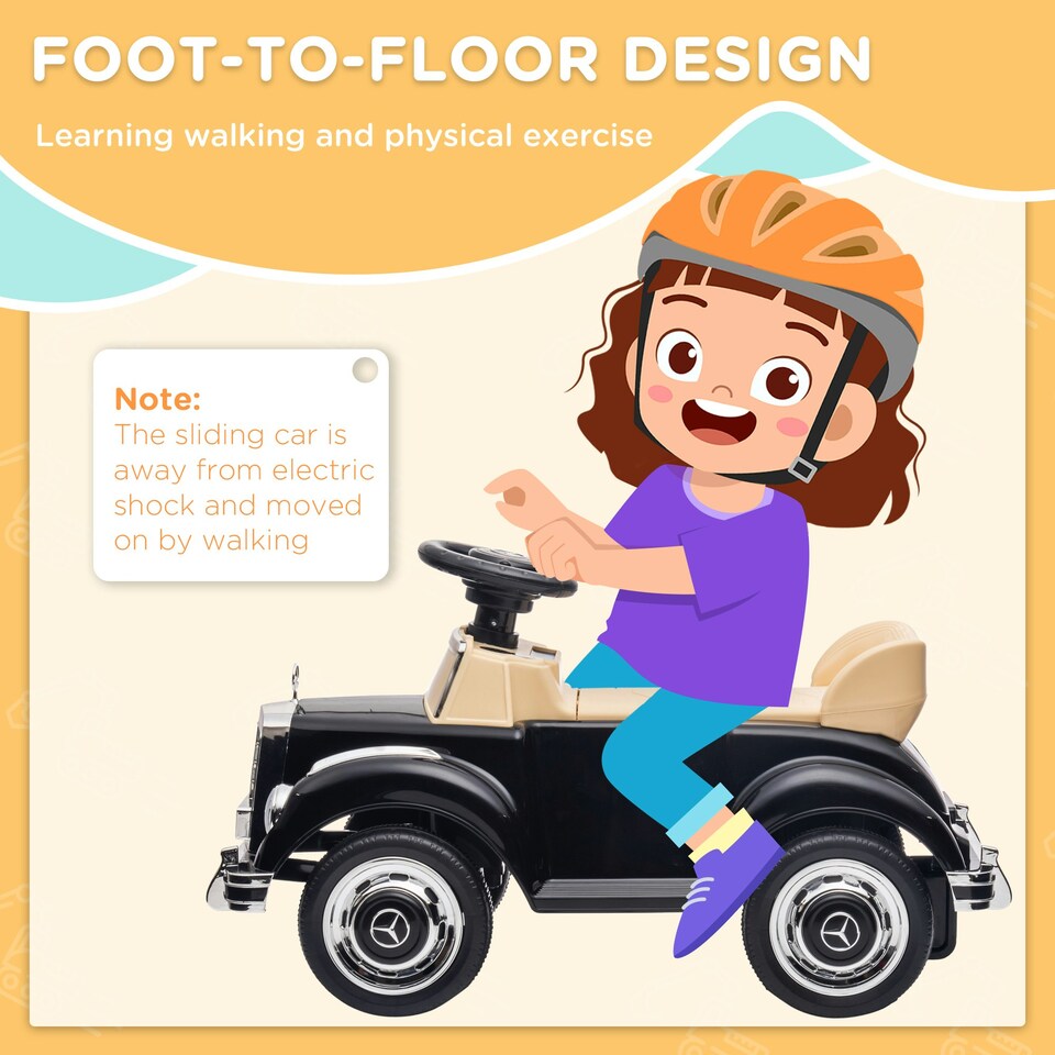 image 1 of AIYAPLAY Ride on Sliding Car Foot to Floor Mercedes-Benz 300S Licensed for Kids