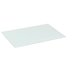 Harbour Housewares Glass Kitchen Chopping Board - 50 x 40cm - White | White | White