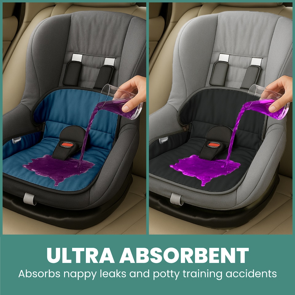 image 1 of Lynmark Potty Training Car Seat Protector Cover with Middle Buckle Hole | Black | Navy | Universal | 2