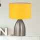 image 3 of First Choice Lighting Valentina Brushed Chrome Touch Lamp with Ochre Shade Silver | Yellow