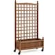 image 1 of Yaheetech 126.5 cm H Raised Garden Bed with Trellis-Dark Brown
