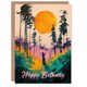 image 1 of Birthday Card Forest Sunrise Joy Abstract Landscape Painting