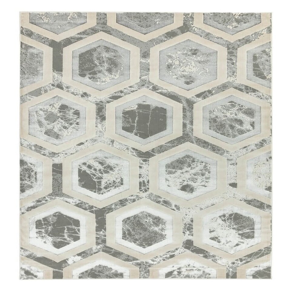 image 1 of Modern Rug, Anti-Shed Abstract Rug for Bedroom, & LivingRoom, Abstract 8mm Thick DiningRoom Rug-80cm X 150cm Silver | 80cm X 150cm