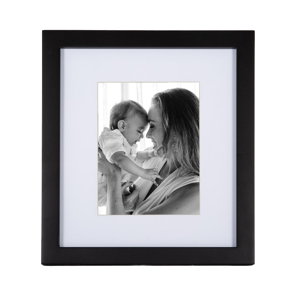 image 1 of Classic Designer Mat Black MDF 5x7 Picture Frame for Free Standing or Wall Hung | Black | 5" x 7"