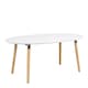 image 1 of Belina Oval Dining Table in White & Oak