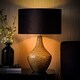 image 3 of ValueLights Bailey Gold Table Lamp Black Velvet Shade and Bulb