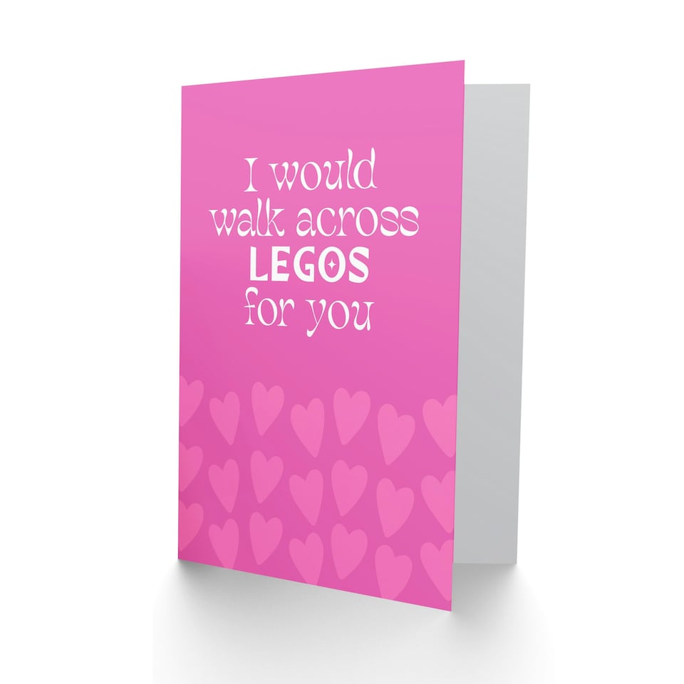 image 1 of I Would Walk Across Toy Blocks For You Funny Romance Anniversary Card