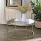 image 6 of Industrial Tempered Glass Round Coffee Table Gold Gold