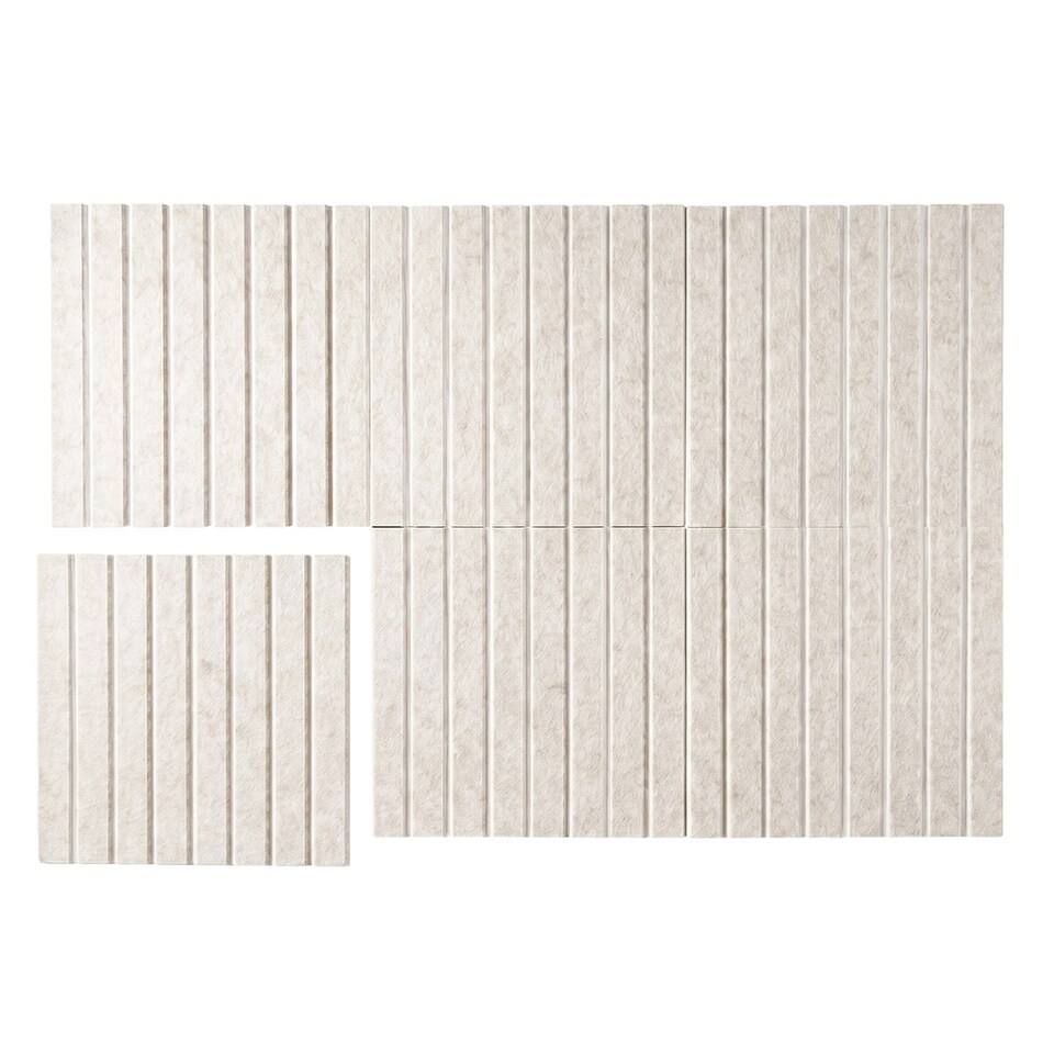 image 1 of Levede Felt Notice Board 12PCS Wall Tiles Pin Board Self Adhesive Beige 30x30cm