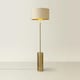 image 3 of ValueLights Lexy Antique Brass Rotary Dimmer Switch Floor Lamp with Beige/Gold Shade Cream