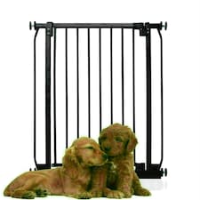 Bettacare Extra Tall Elite Dog Gate, 71cm - 80cm, Matt Black, Extra Tall 96.8cm in Height, Pressure Fit Pet Gate