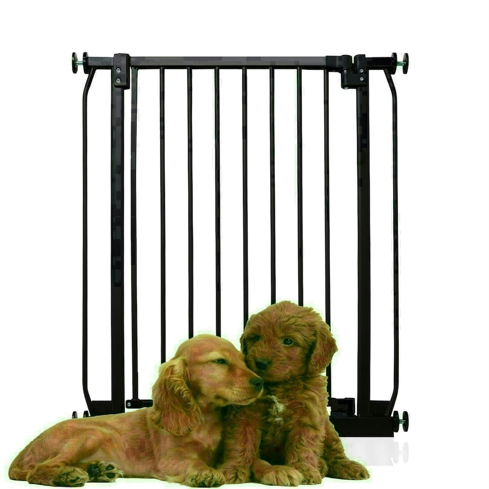 image 1 of Bettacare Extra Tall Elite Dog Gate, 71cm - 80cm, Matt Black, Extra Tall 96.8cm in Height, Pressure Fit Pet Gate