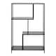 image 2 of Seaford Black Metal Asymmetrical Bookcase with 3 Black Shelves