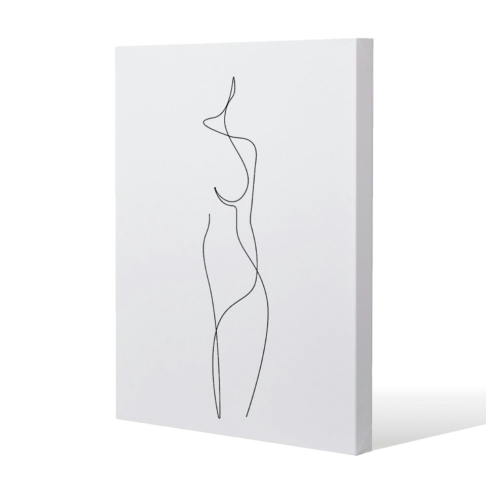 image 1 of line art drawing of woman (Canvas Print)
