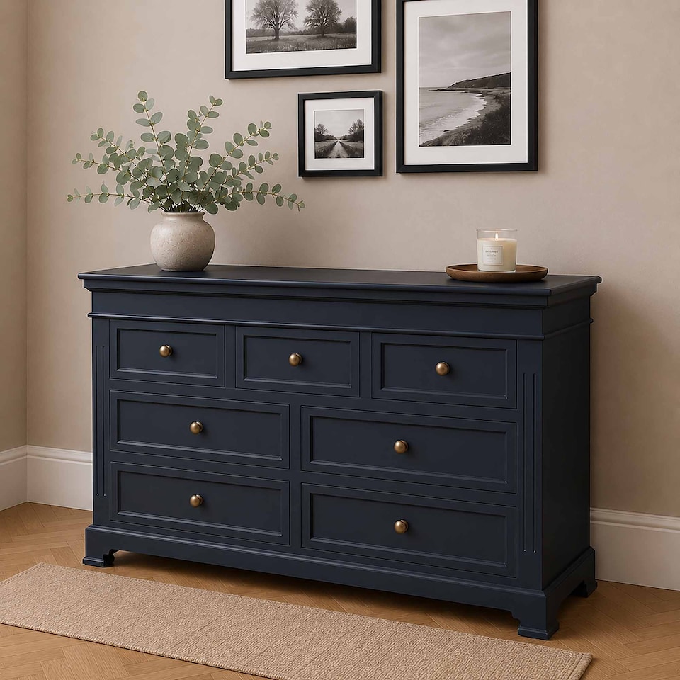 トップス draw drawers lace 2way tops navy Large Navy Black 7 Drawer Chest Of Drawers - Daventry Navy Black
