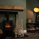 image 3 of Set of 3 Gold Glitter Twist Christmas Cone Trees with 90 Warm White LEDs