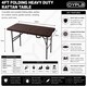 image 2 of 4ft 1.2m Folding Heavy Duty Outdoor Rattan Trestle Party Garden Table | Brown