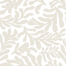 Sample of Coral Leaf Wallpaper in Almond Latte
