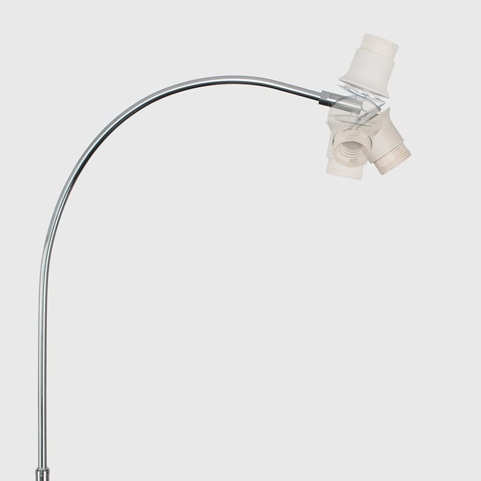 image 1 of ValueLights Modern Designer Style Polished Chrome Curved Stem Floor Lamp Base | Chrome