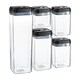 image 1 of Argon Tableware 5 Piece Flip Lock Plastic Food Storage Containers Set - Black