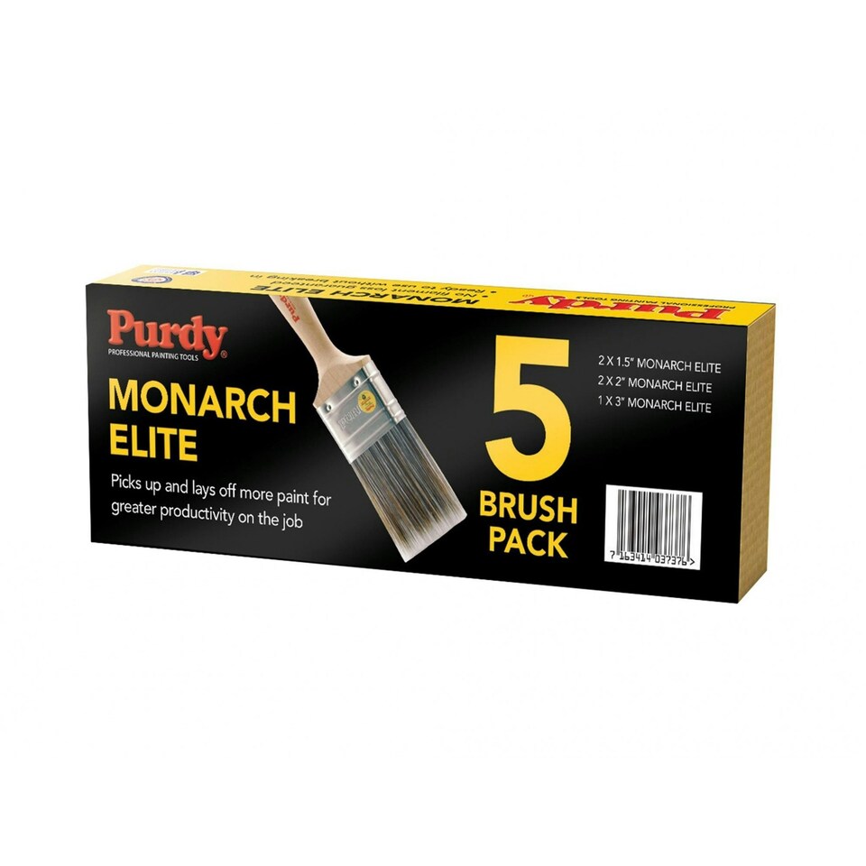 Purdy Monarch Elite Paint Brush - Tipped and flagged - 5 Piece Set