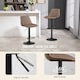 image 4 of HOMCOM Bar Stools Set of 2, Adjustable Bar Chairs Swivel for Kitchen Brown