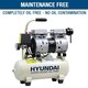 image 6 of Hyundai 8 Litre Air Compressor, 4CFM/100psi, Silenced, Oil Free, Direct Drive 0.75hp | HY5508