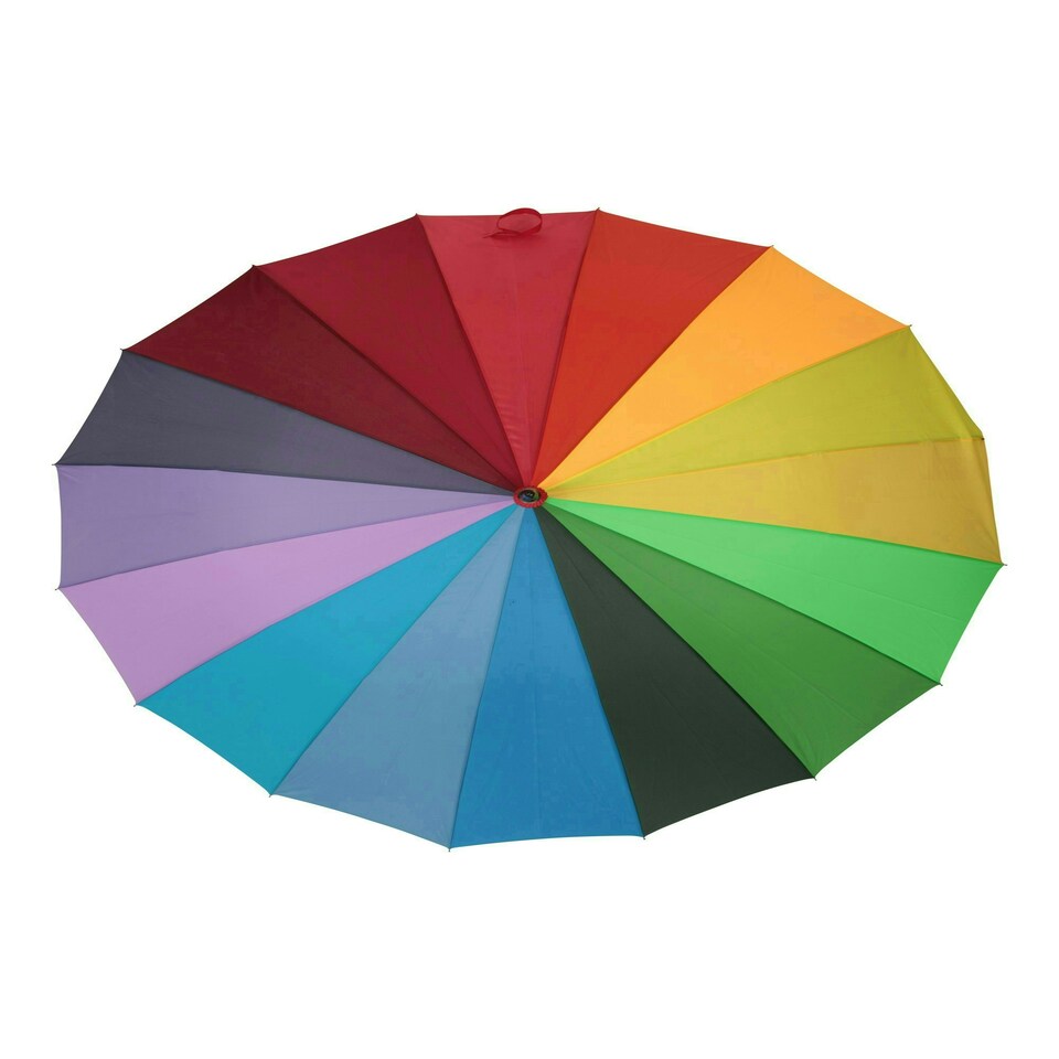 image 1 of Mountain Warehouse Rainbow Umbrella Outdoors Double Canopy Brolly Rain Accessory Multi