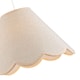 image 4 of Scallop Edge Natural Textured Linen Coolie Lamp Shade with Pink Trims | Pink | Pink | 1