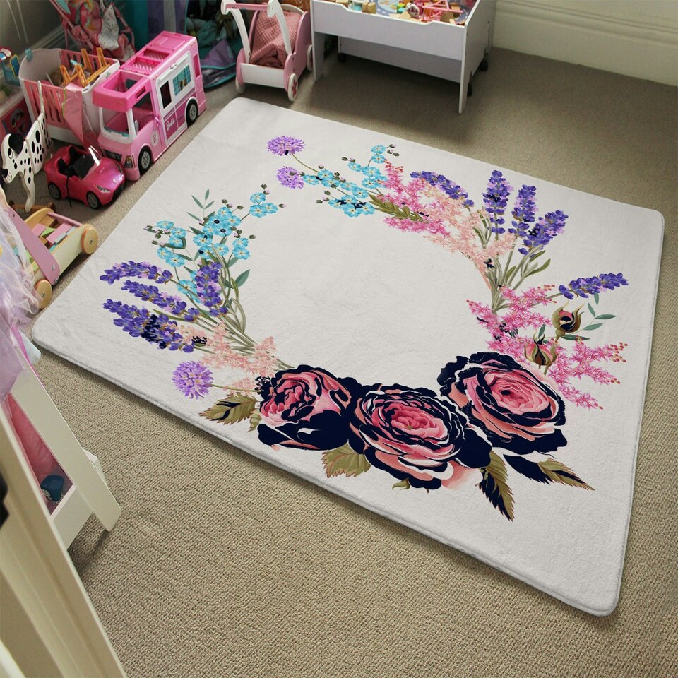 image 1 of Beautiful Reath (Rug) Purple | Large: 140x200cm